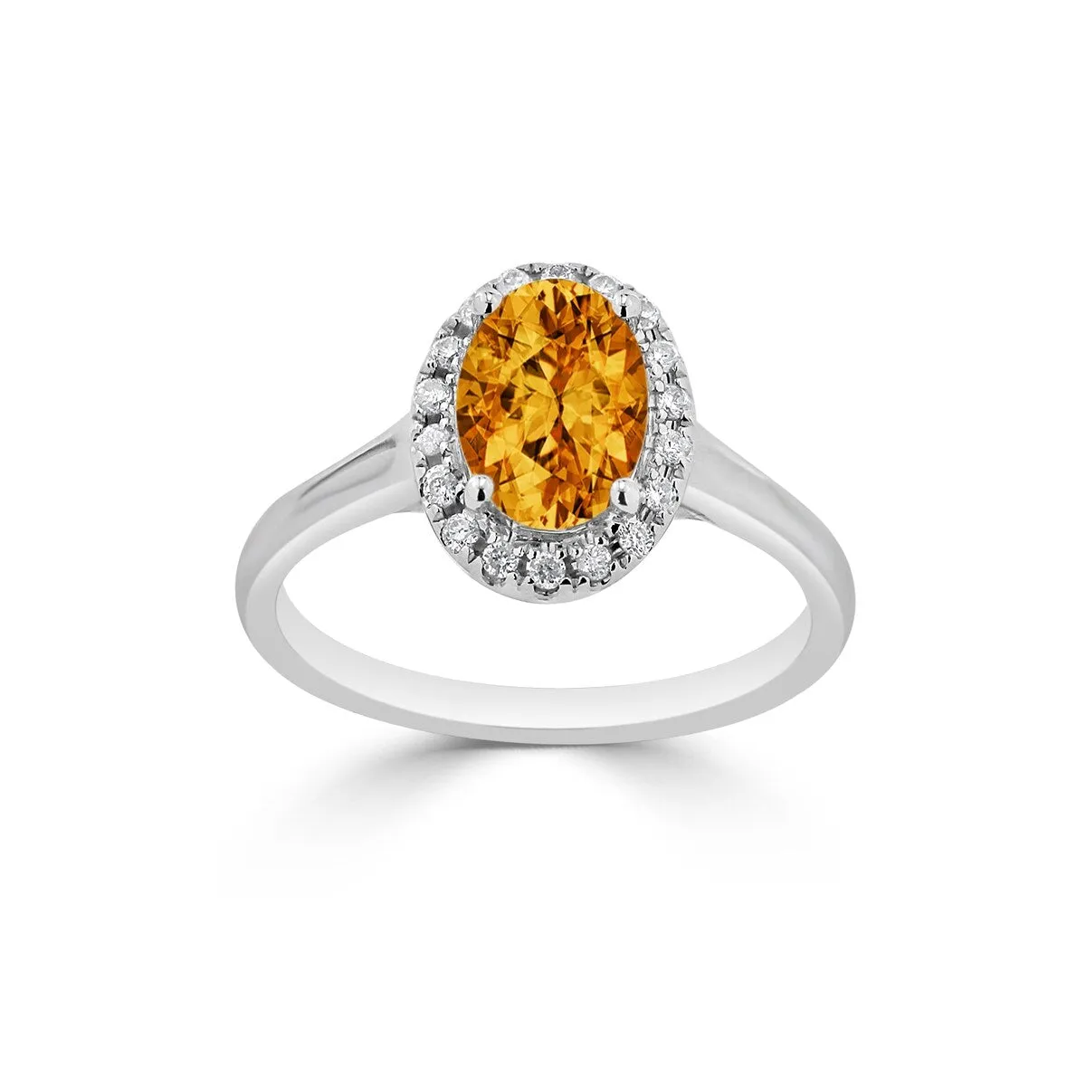 Auriya Classic 1ct Oval Citrine and Halo Diamond Engagement Ring 1/8cttw 14k Gold sold by Zulily product image thumbnail 3