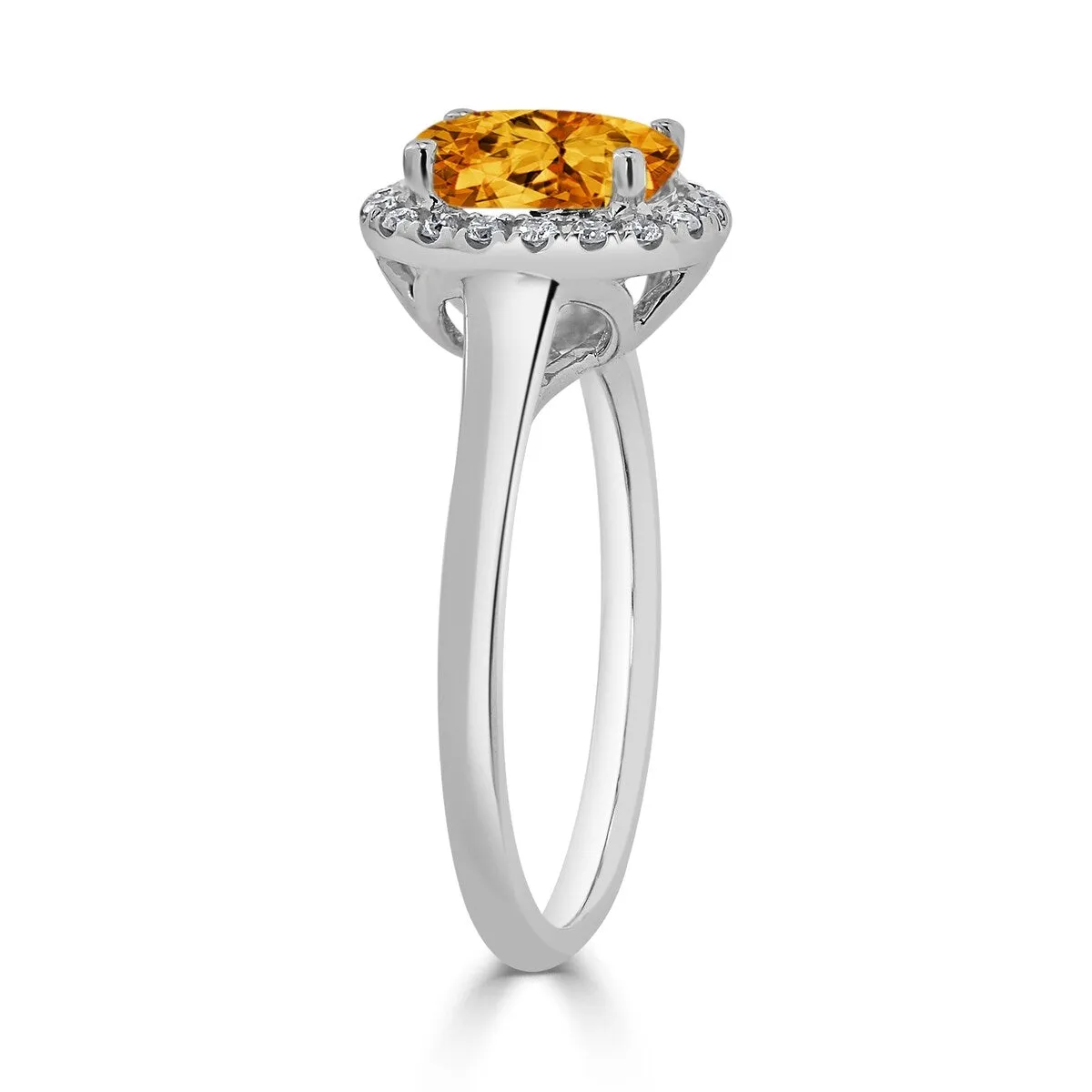 Auriya Classic 1ct Oval Citrine and Halo Diamond Engagement Ring 1/8cttw 14k Gold sold by Zulily product image thumbnail 4