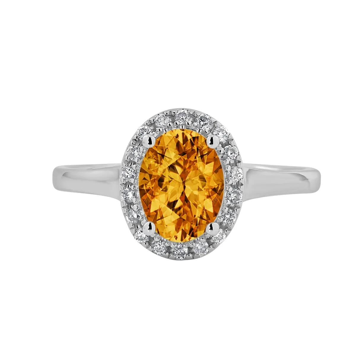 Auriya Classic 1ct Oval Citrine and Halo Diamond Engagement Ring 1/8cttw 14k Gold sold by Zulily product image thumbnail 2