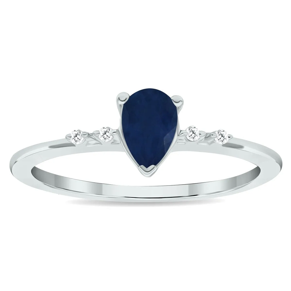 Women's Sapphire and Diamond Sparkle Ring in 10K White Gold sold by Zulily