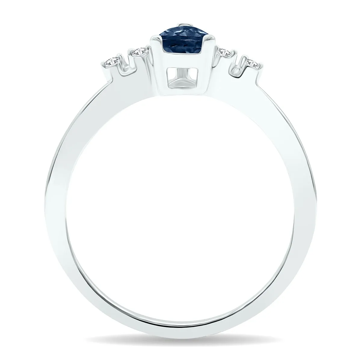 Women's Sapphire and Diamond Sparkle Ring in 10K White Gold sold by Zulily product image thumbnail 2