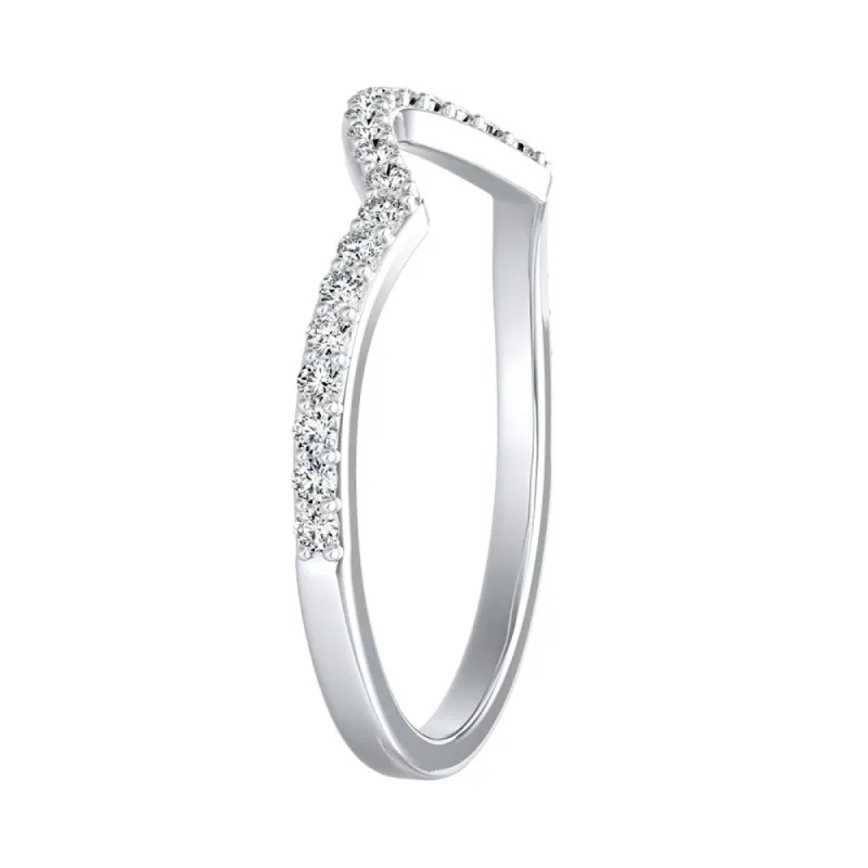 Auriya Platinum 1/6ctw Curved Diamond Wedding Band sold by Zulily