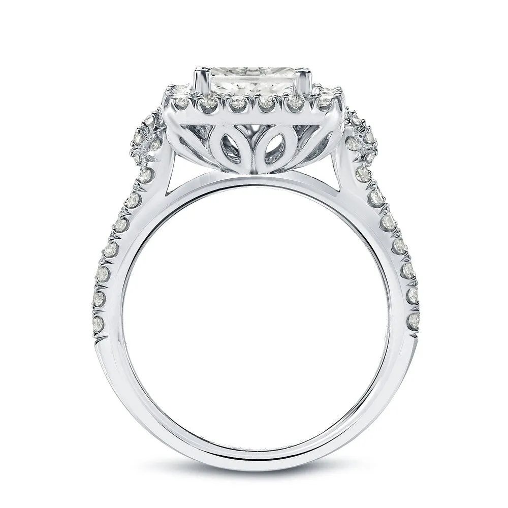 Auriya Modern 1 3/4ctw Princess-Cut Halo Diamond Engagement Ring 14k Gold Certified sold by Zulily product image thumbnail 5