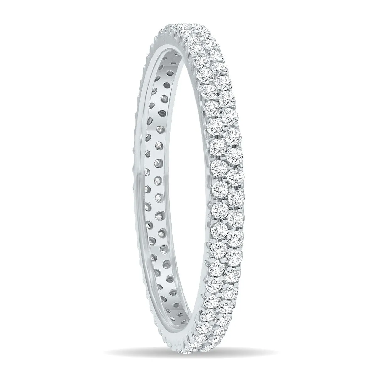 1/2 Carat TW Double Row Diamond Eternity Band in 10K White Gold sold by Zulily product image thumbnail 2