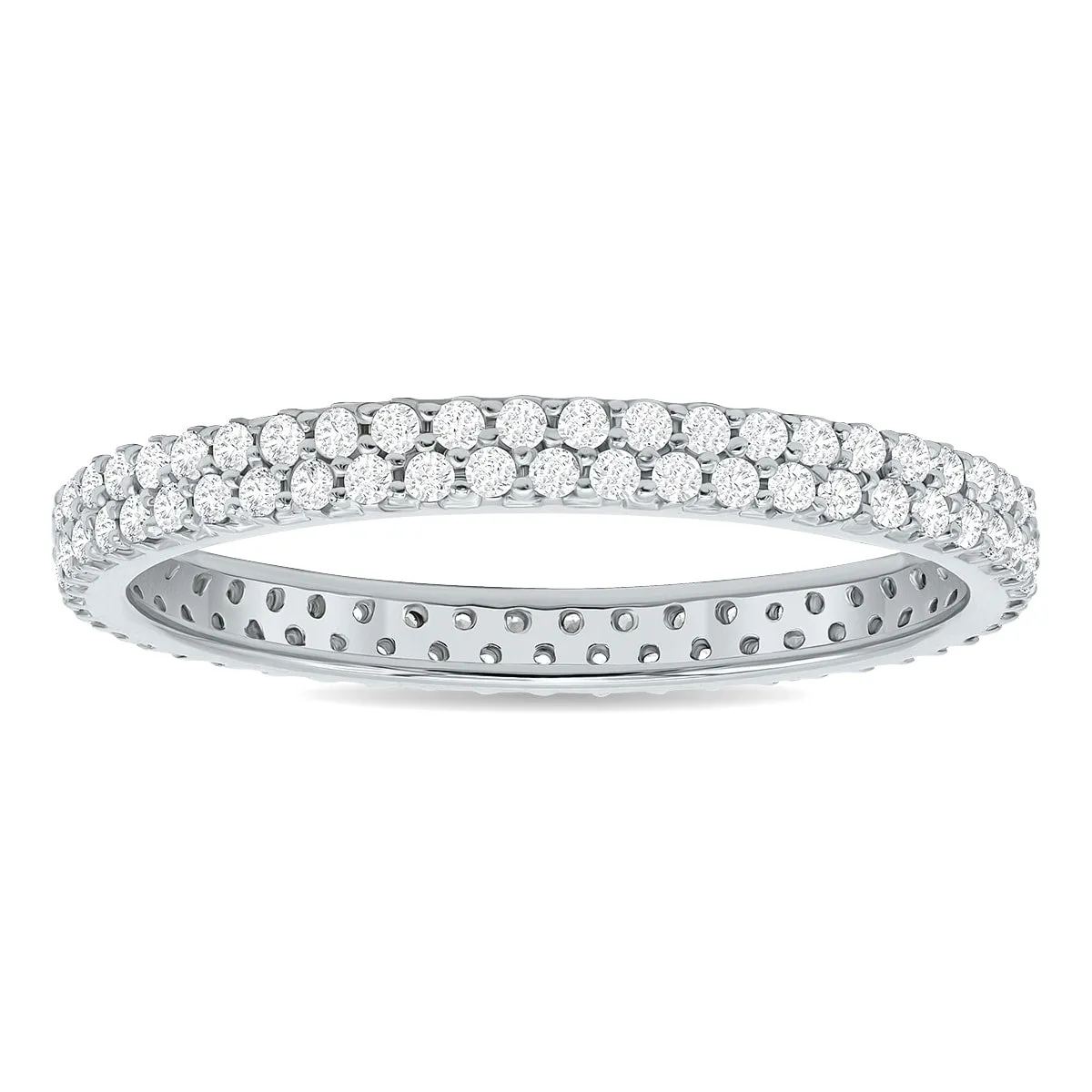 1/2 Carat TW Double Row Diamond Eternity Band in 10K White Gold sold by Zulily