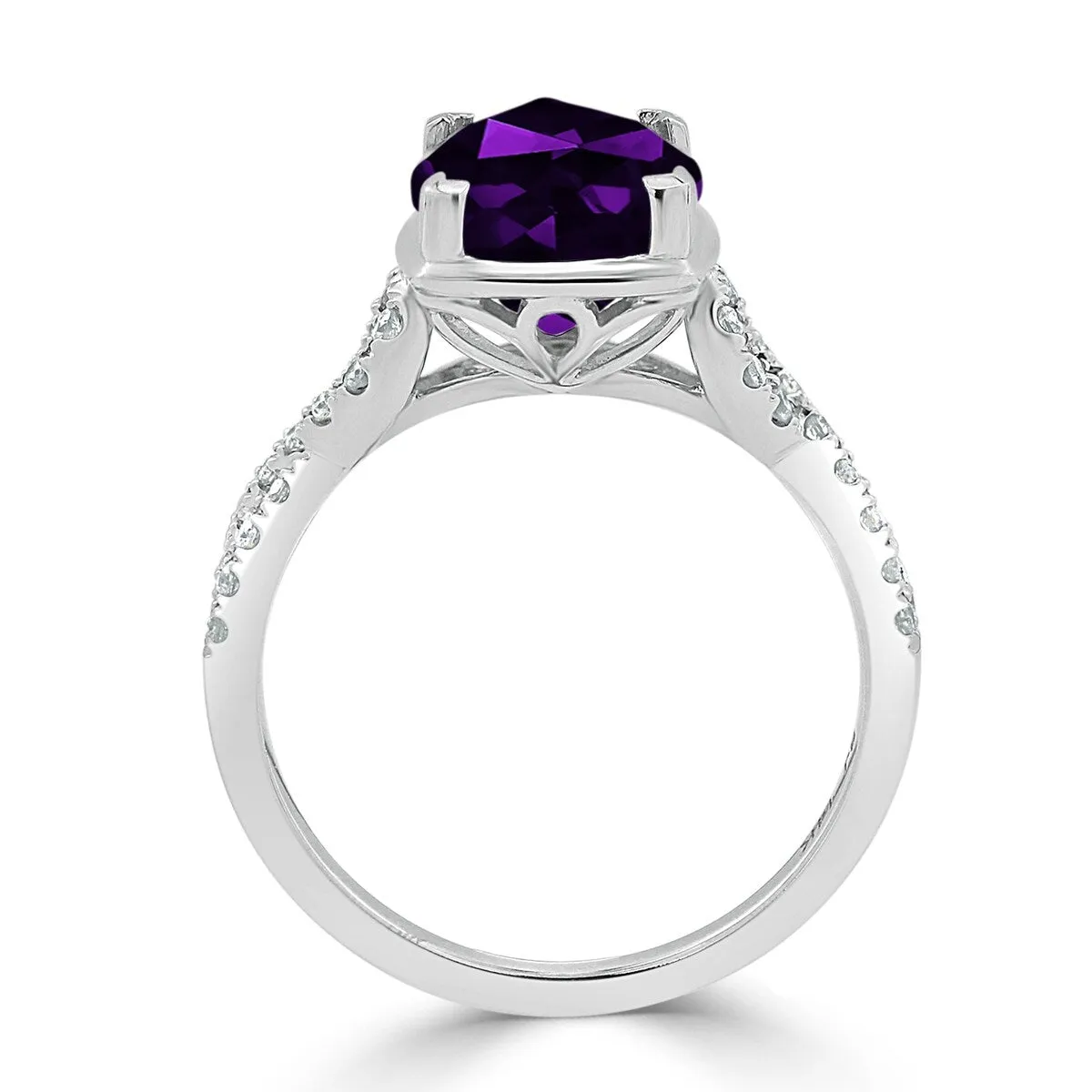 Auriya 2 1/3ct Cushion-cut Purple Amethyst and Diamond Engagement Ring 1/5ctw 14kt Gold sold by Zulily product image thumbnail 5