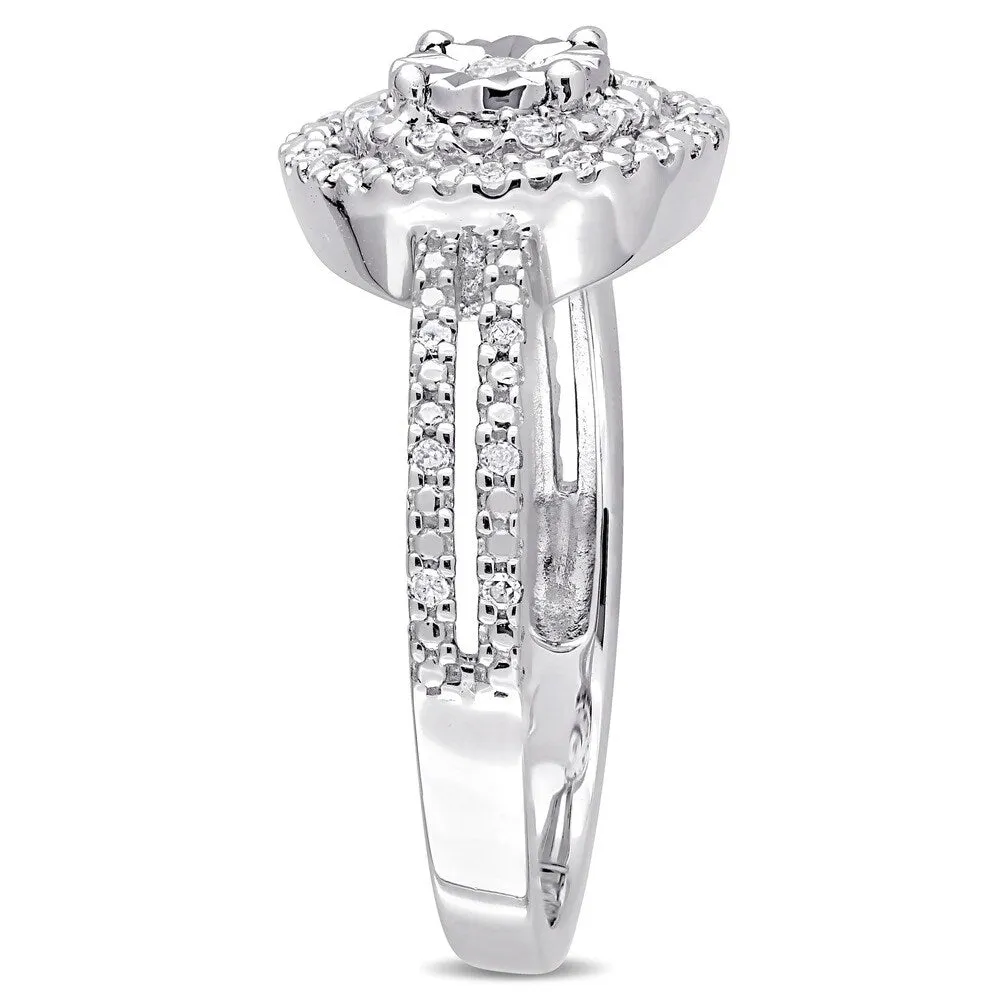 Miadora Sterling Silver Diamond Double Halo Engagement Ring sold by Zulily product image thumbnail 4