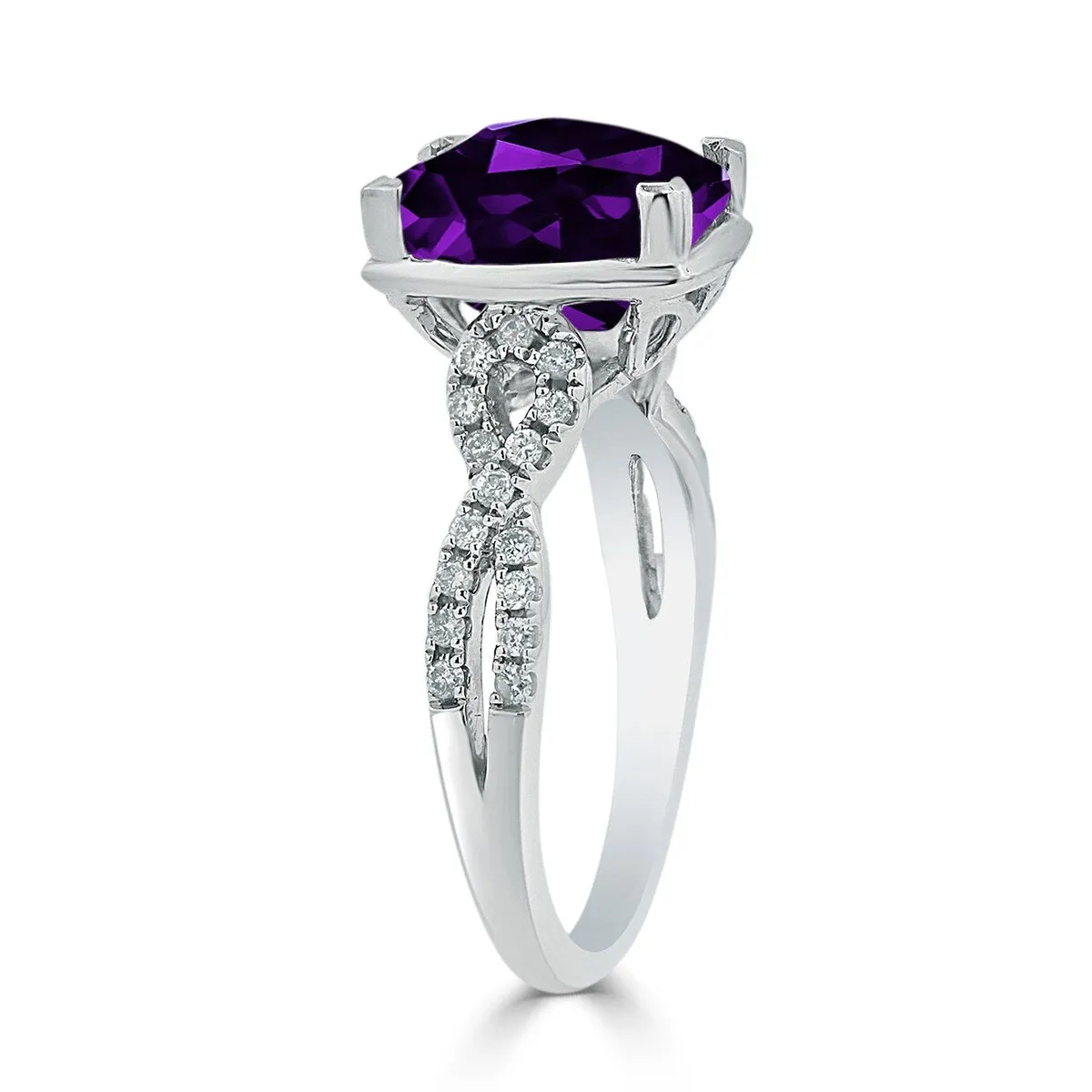 Auriya 2 1/3ct Cushion-cut Purple Amethyst and Diamond Engagement Ring 1/5ctw 14kt Gold sold by Zulily product image thumbnail 4
