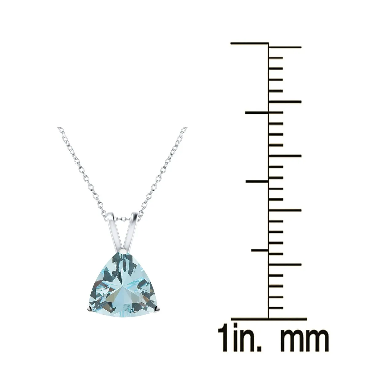 Sterling Silver Aquamarine Solitaire Pendant with 18"Chain 2"Extension sold by Zulily product image thumbnail 3