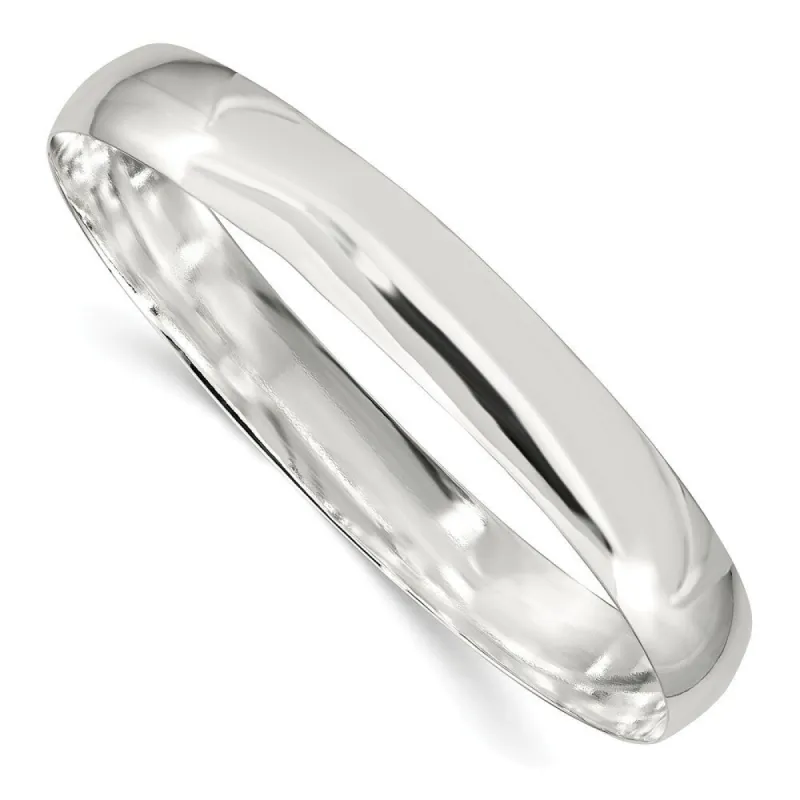 Curata 925 Sterling Silver 7" 9mm Solid Polished Domed Slip On Bangle Bracelet sold by Zulily
