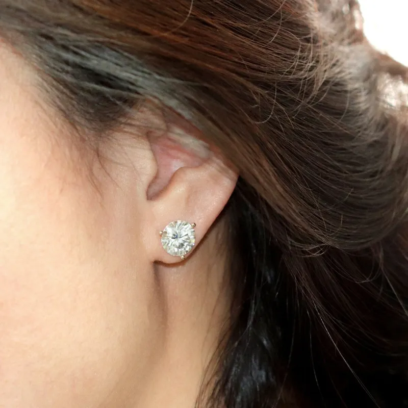 Auriya 4ctw Round Moissanite Stud Earrings 14k Gold Martini-set - 8.2 mm sold by Zulily