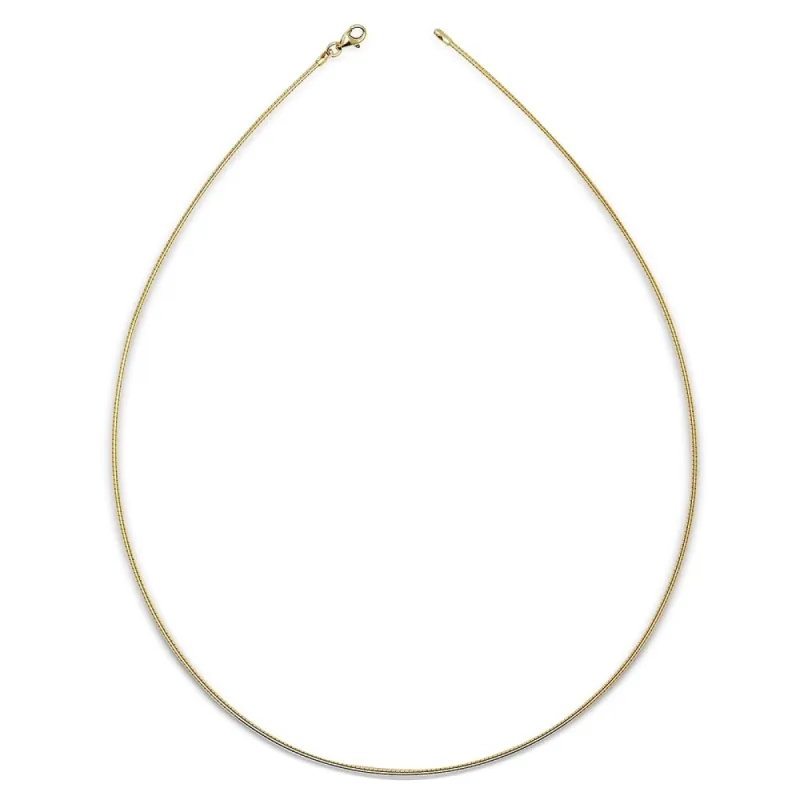 Italian Sterling Silver Round 2mm Yellow-gold-plated Omega Necklace (16-20') - Yellow sold by Zulily