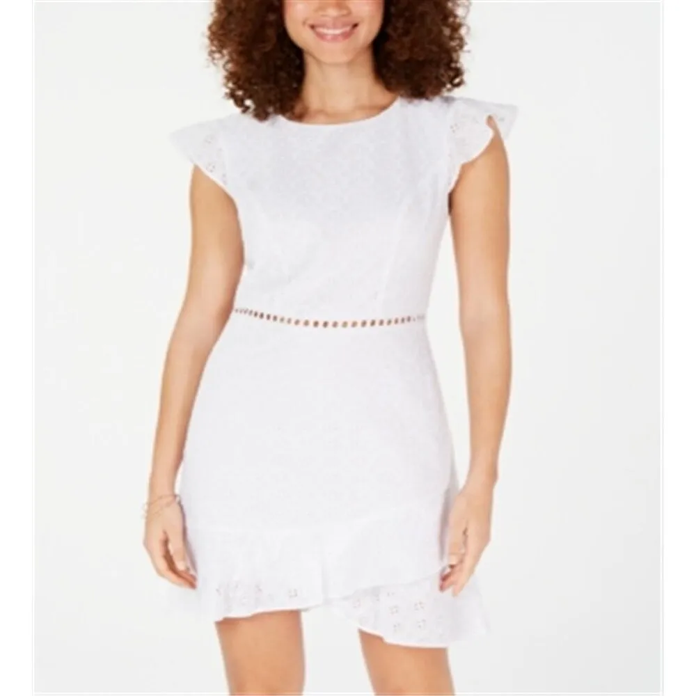 City Studios Women's Jewel Neck Short Sheath Party Dress White Size 3 sold by Zulily