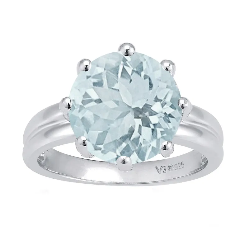 Sterling Silver Natural Aquamarine Solitaire Ring sold by Zulily