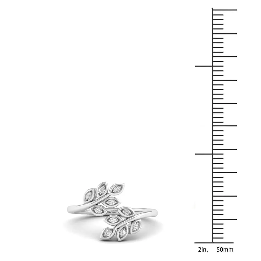 De Couer 10k Gold 1/10ct TDW Diamond Bypass Leaf Fashion Ring sold by Zulily product image thumbnail 4