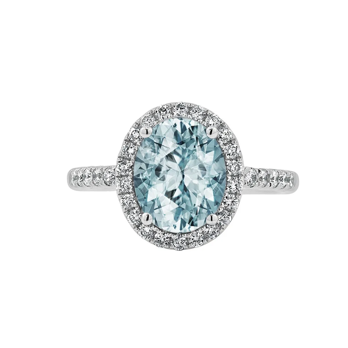 Auriya 1 3/4ct Oval Aquamarine and Halo Diamond Engagement Ring 3/8ctw 14k Gold sold by Zulily product image thumbnail 4