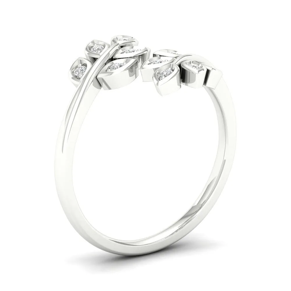 De Couer 10k Gold 1/10ct TDW Diamond Bypass Leaf Fashion Ring sold by Zulily product image thumbnail 2