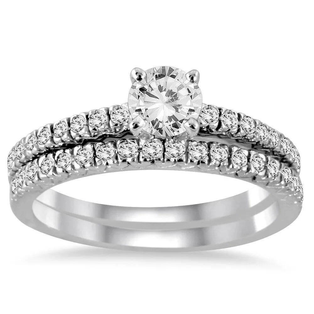 1 Carat TW Diamond Bridal Set in 14K White Gold sold by Zulily product image thumbnail 2