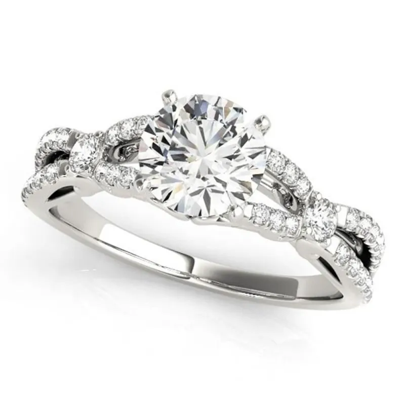 Auriya 2ct Unique Moissanite and Diamond Engagement Ring 1/4ctw 14k Gold sold by Zulily