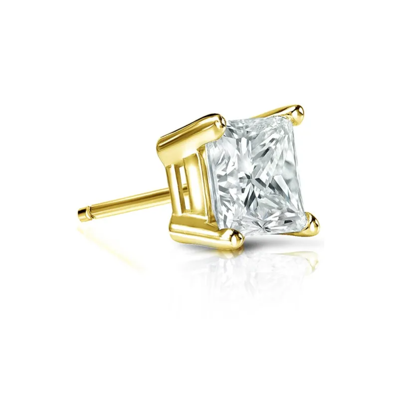 Auriya 14k Gold 3/4ct TDW Princess-Cut SINGLE STUD (1) Diamond Earring sold by Zulily