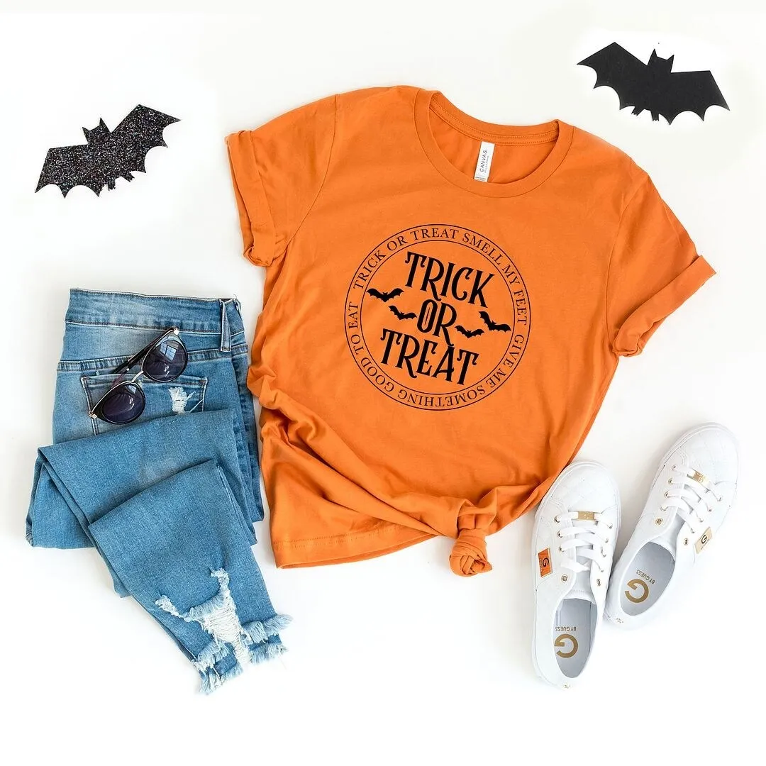Trick or Treat Circle Short Sleeve Tee sold by Zulily