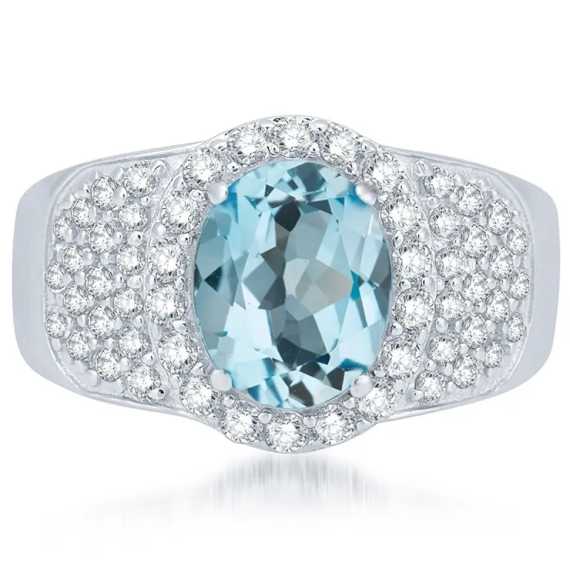 Sterling Silver 4.52ct Sky Blue Topaz & White Topaz sold by Zulily