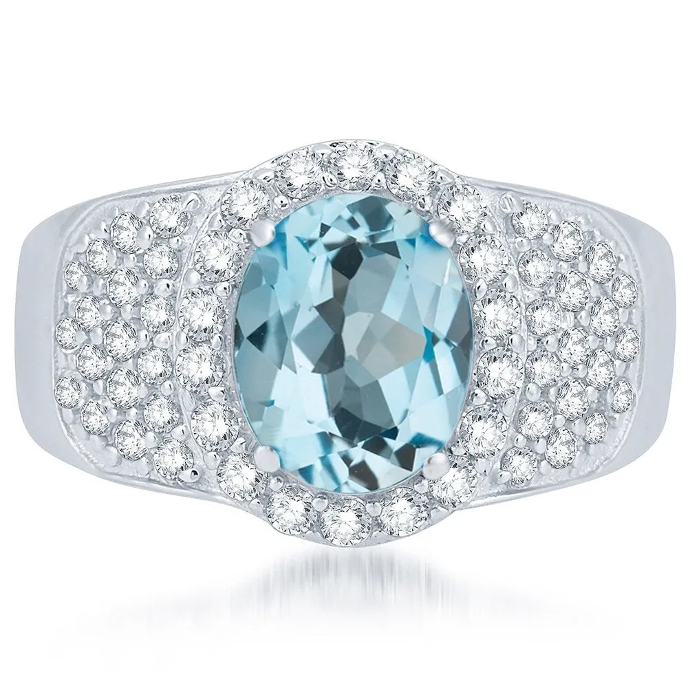 Sterling Silver 4.52ct Sky Blue Topaz & White Topaz sold by Zulily