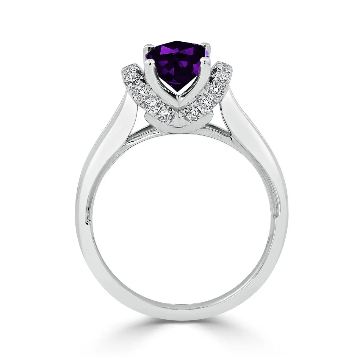 Auriya 1ct Modern Cushion-cut Purple Amethyst and Diamond Engagement Ring 1/4ctw 14k Gold sold by Zulily product image thumbnail 5