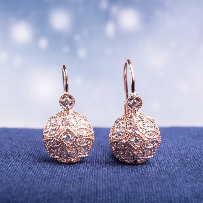Miadora 14k Rose Gold 1/6ct TDW Diamond Earrings sold by Zulily