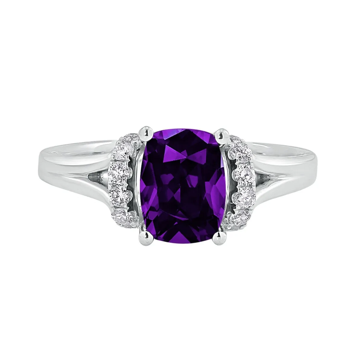 Auriya 1ct Modern Cushion-cut Purple Amethyst and Diamond Engagement Ring 1/4ctw 14k Gold sold by Zulily product image thumbnail 2
