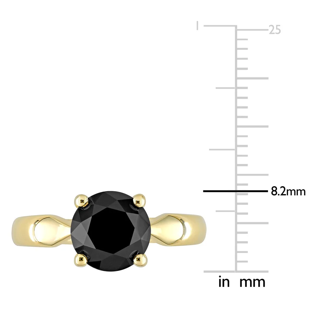 Miadora 10k Yellow Gold 3ct TDW Black Diamond Solitaire Engagement Ring sold by Zulily product image thumbnail 4