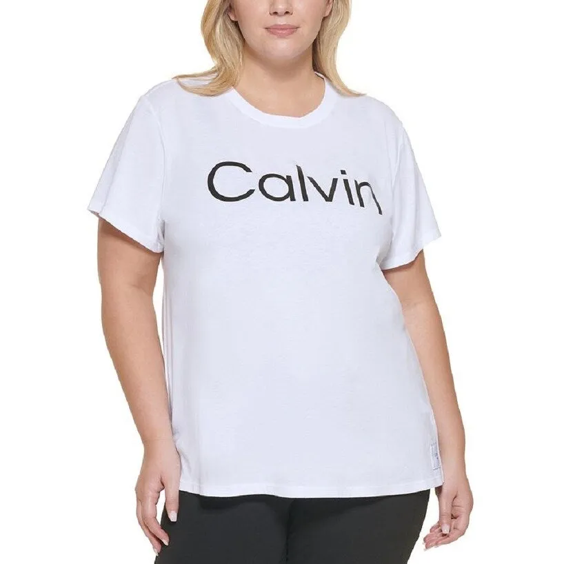 Calvin Klein Women's Logo Graphic T Shirt White Size 2X sold by Zulily