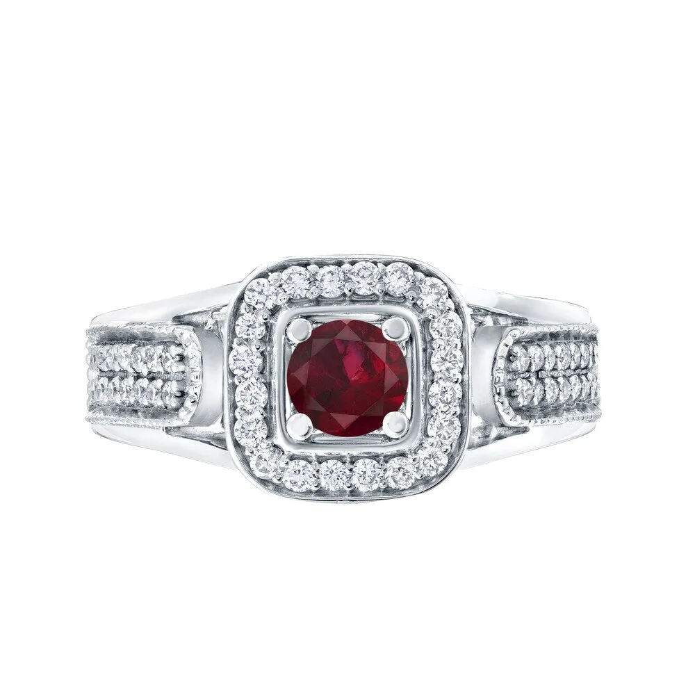 14k Gold 1/6ct Ruby and 1/3ct TDW Diamond Engagement Ring by Auriya sold by Zulily product image thumbnail 4