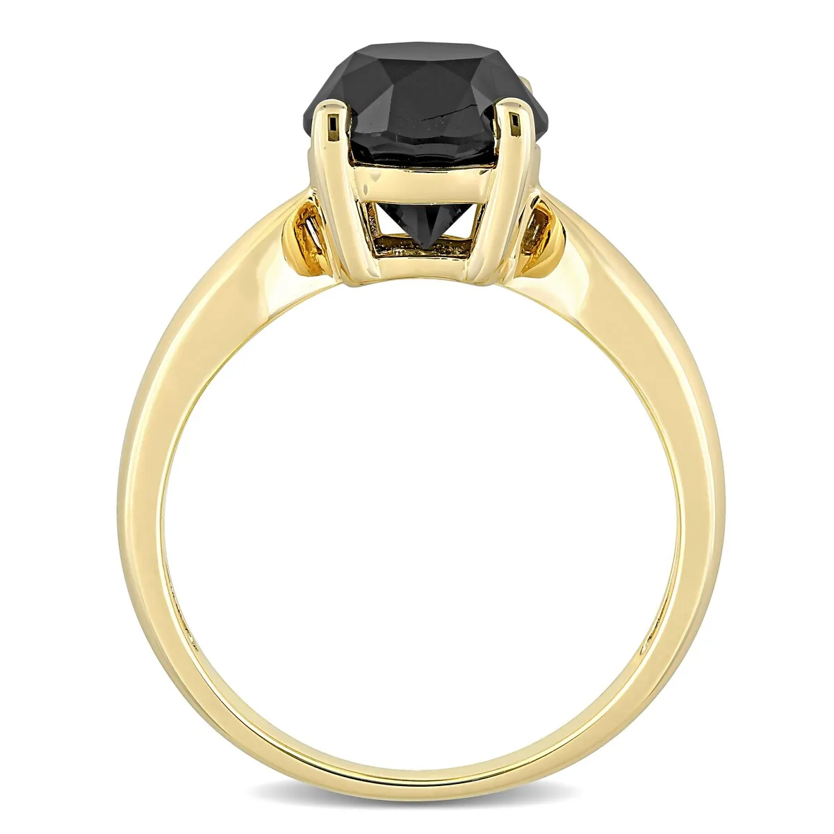 Miadora 10k Yellow Gold 3ct TDW Black Diamond Solitaire Engagement Ring sold by Zulily product image thumbnail 3