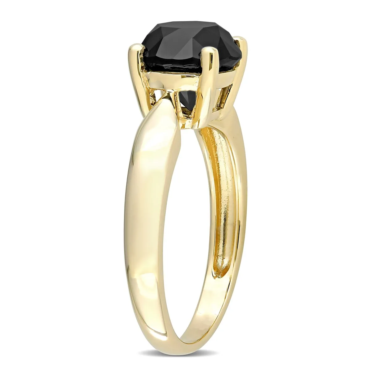 Miadora 10k Yellow Gold 3ct TDW Black Diamond Solitaire Engagement Ring sold by Zulily product image thumbnail 2
