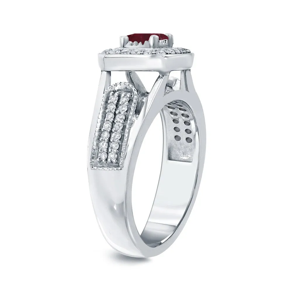 14k Gold 1/6ct Ruby and 1/3ct TDW Diamond Engagement Ring by Auriya sold by Zulily product image thumbnail 5