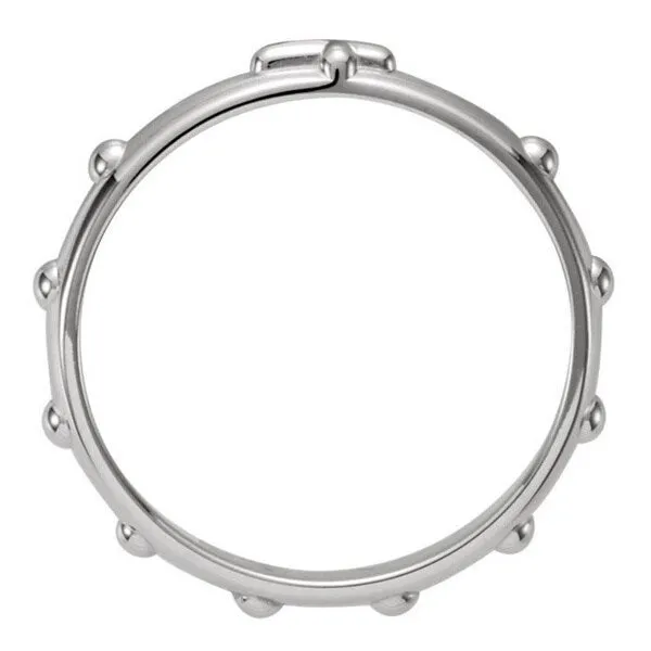 Sterling Silver 4mm Rosary Eternity Band Ring - White sold by Zulily product image thumbnail 2