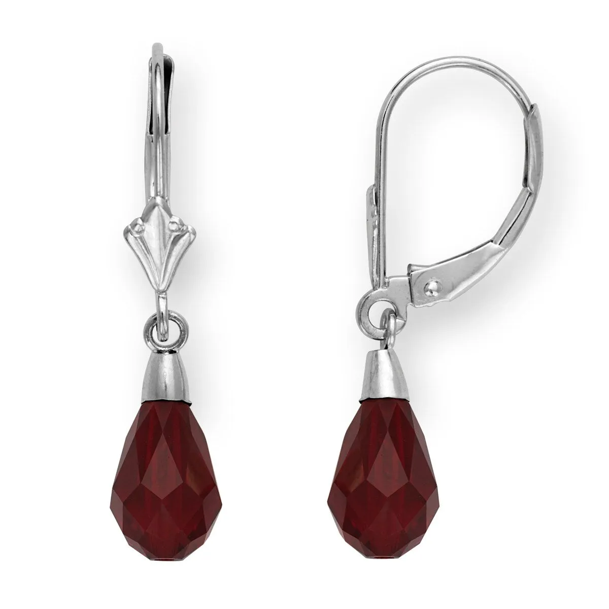 Curata 14k Gold Dark Red Briolette Crystal Lever Back Earrings sold by Zulily product image thumbnail 4