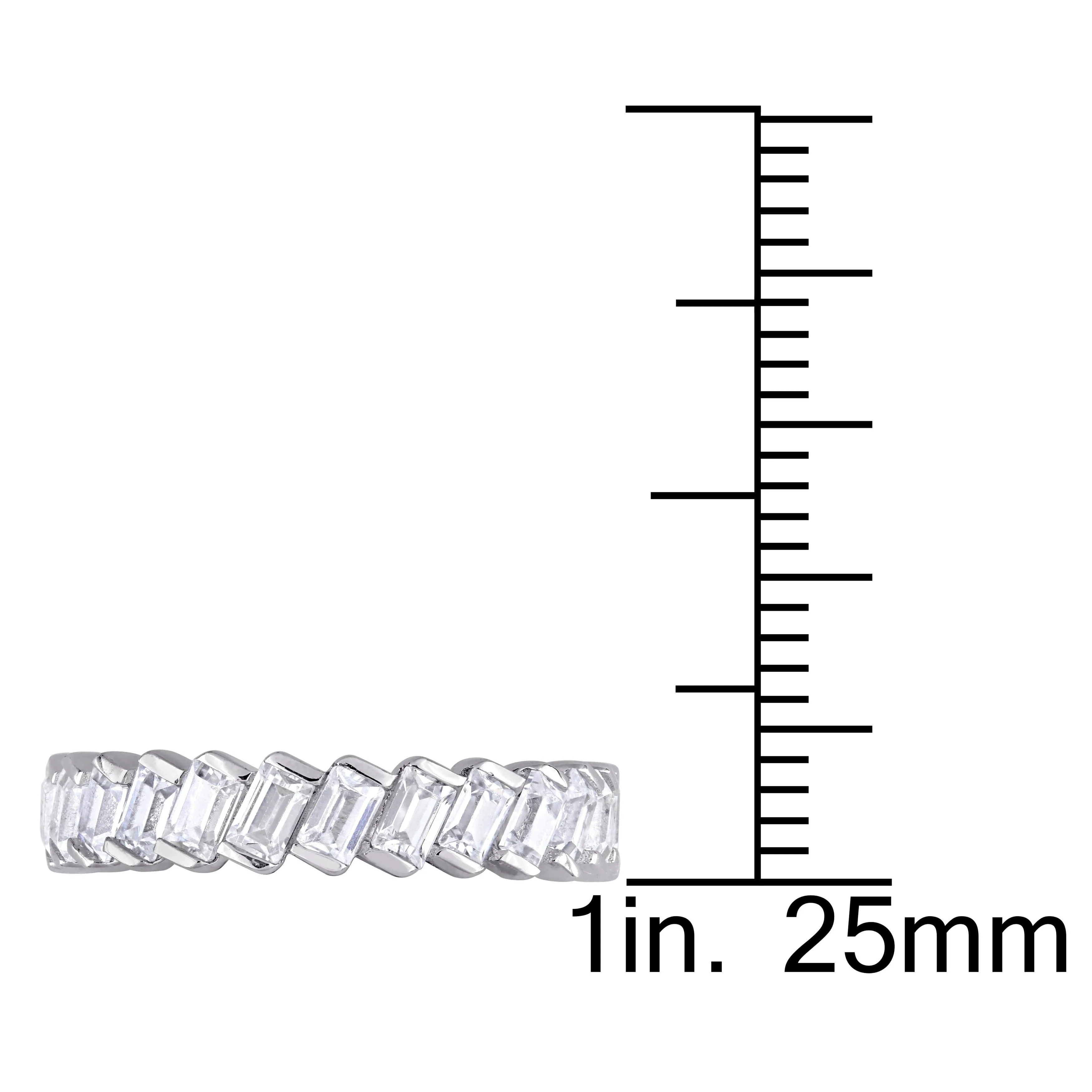 Miadora Baguette shaped CZ Angled Eternity Ring in Sterling Silver sold by Zulily product image thumbnail 3