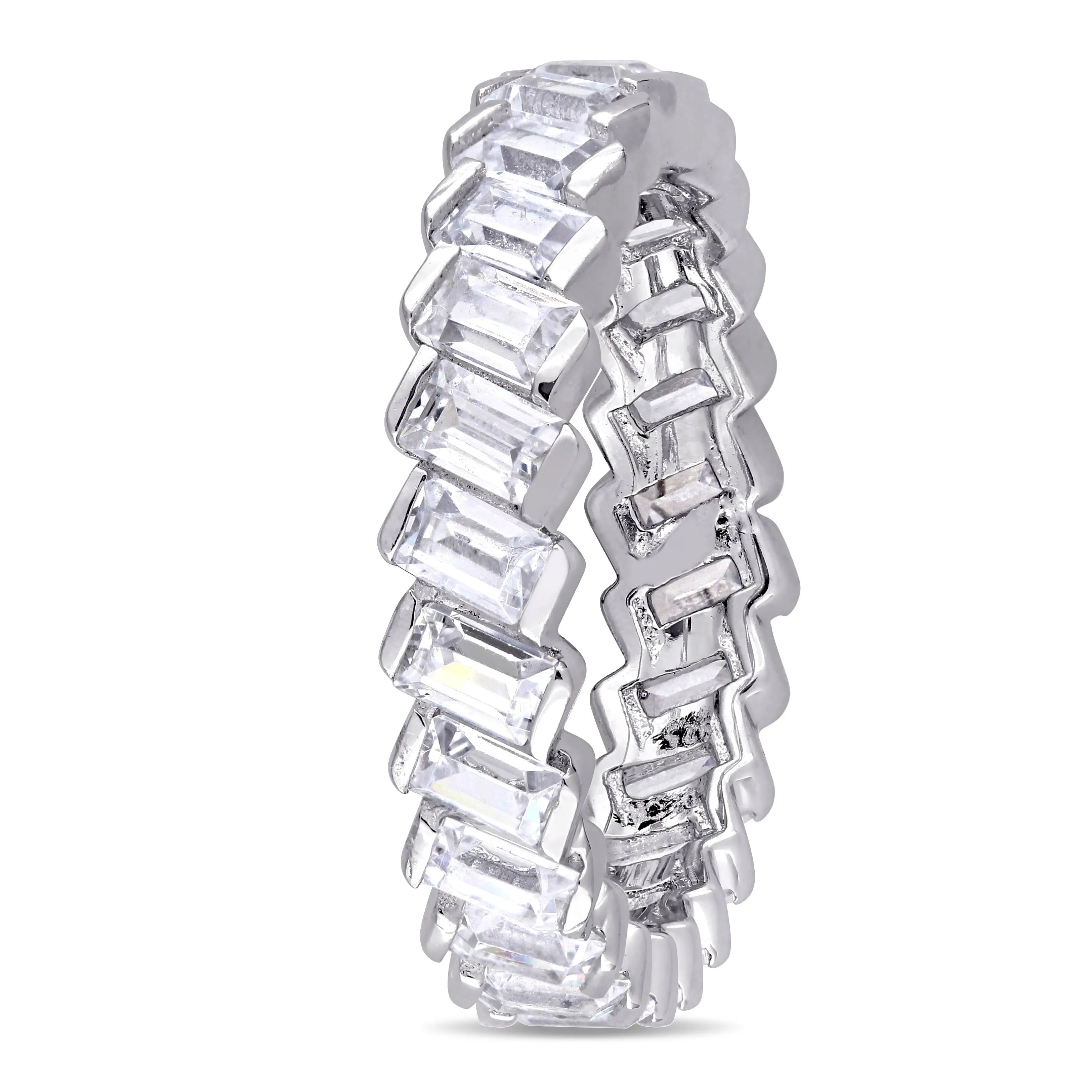Miadora Baguette shaped CZ Angled Eternity Ring in Sterling Silver sold by Zulily product image thumbnail 2