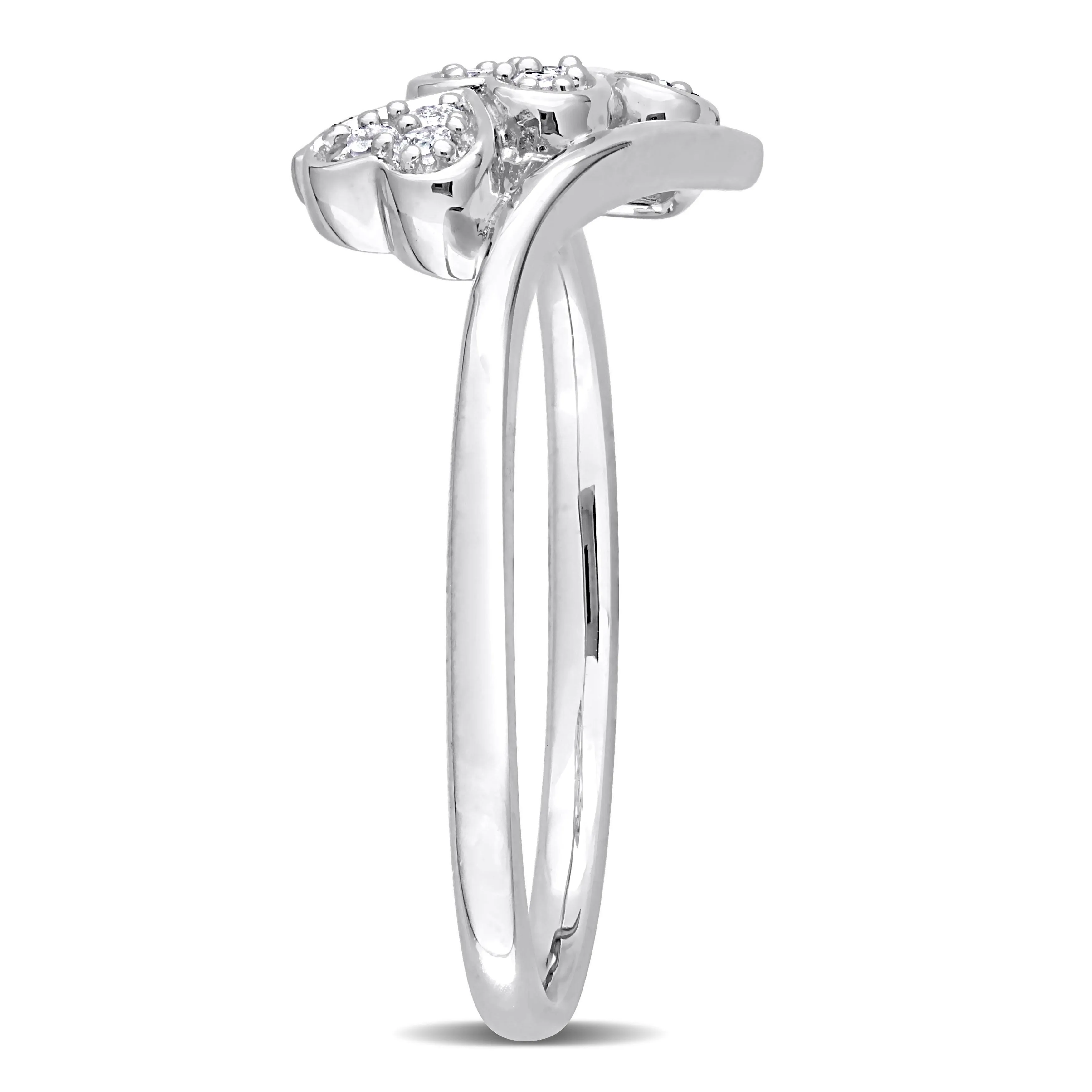 Miadora 1/10ct TW Diamond Triple Heart Bypass Promise Ring in Sterling Silver sold by Zulily product image thumbnail 2