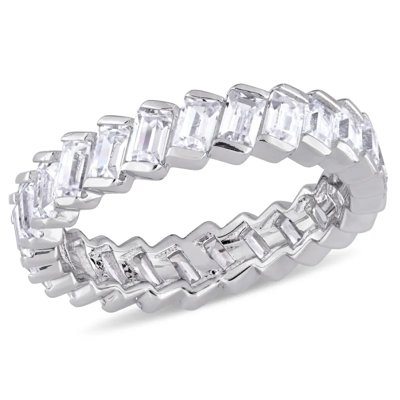 Miadora Baguette shaped CZ Angled Eternity Ring in Sterling Silver sold by Zulily