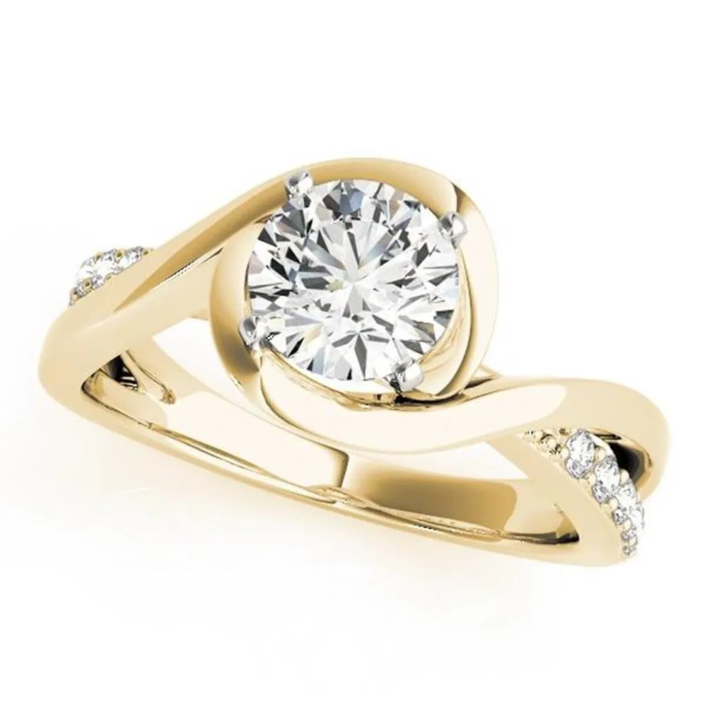 Auriya 14k Gold 2ctw Bypass Moissanite and Diamond Engagement Ring 1/8ctw sold by Zulily product image thumbnail 2