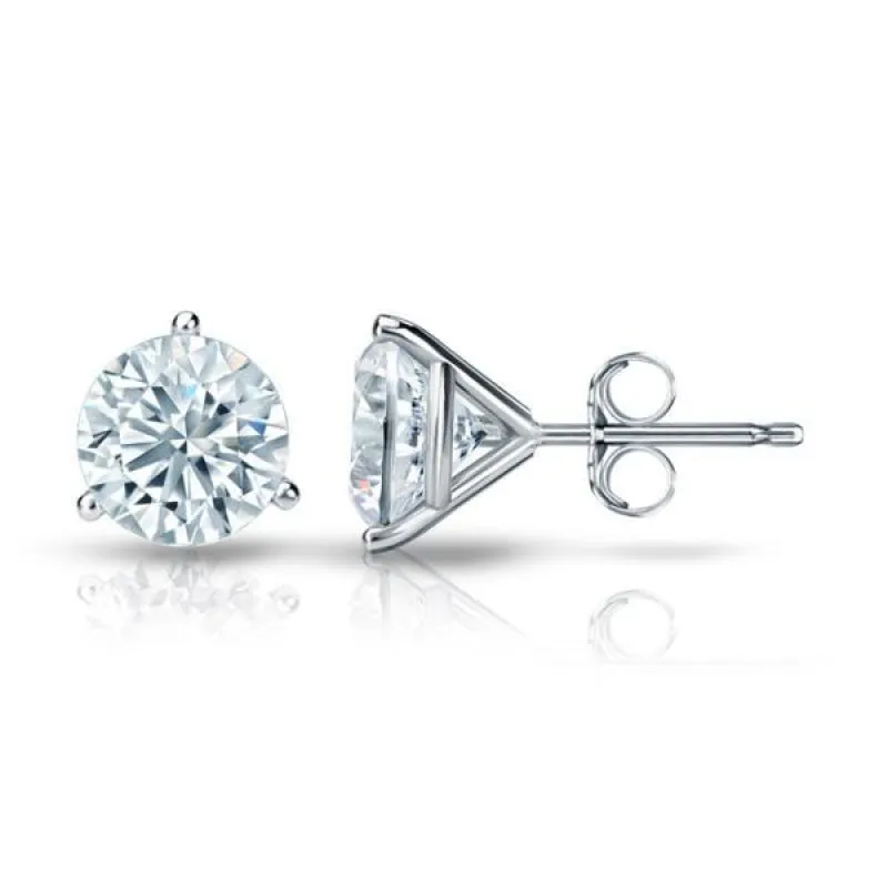 Auriya 14k Gold GIA Certified 1.70 carat TDW 3-Prong Martini Round Diamond Stud Earrings sold by Zulily