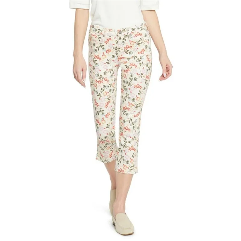 NYDJ Women's Chloe Side Slit Capri Jeans White Size 0 made by NYDJ