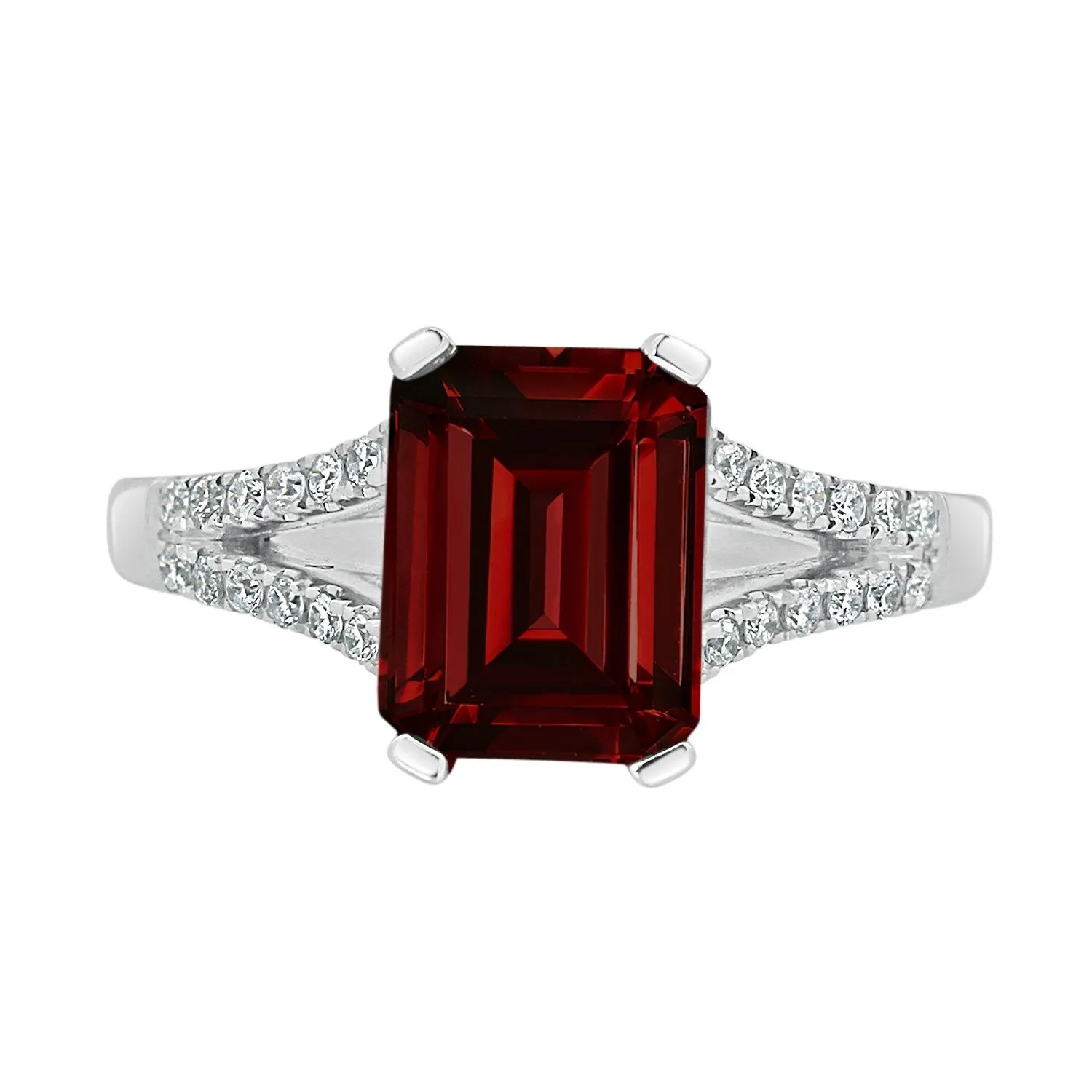 Auriya 2 1/8ct Fancy Emerald-cut Garnet Gemstone and Diamond Engagement Ring 1/4ctw 14k Gold sold by Zulily product image thumbnail 2