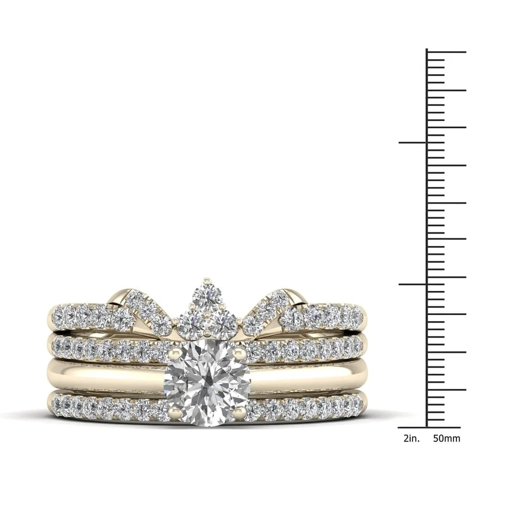 De Couer 14k Yellow Gold 1ct TDW Diamond Crowned Bridal Set sold by Zulily product image thumbnail 5