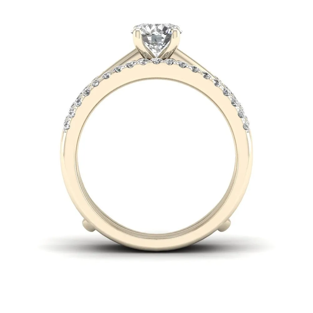 De Couer 14k Yellow Gold 1ct TDW Diamond Crowned Bridal Set sold by Zulily product image thumbnail 3