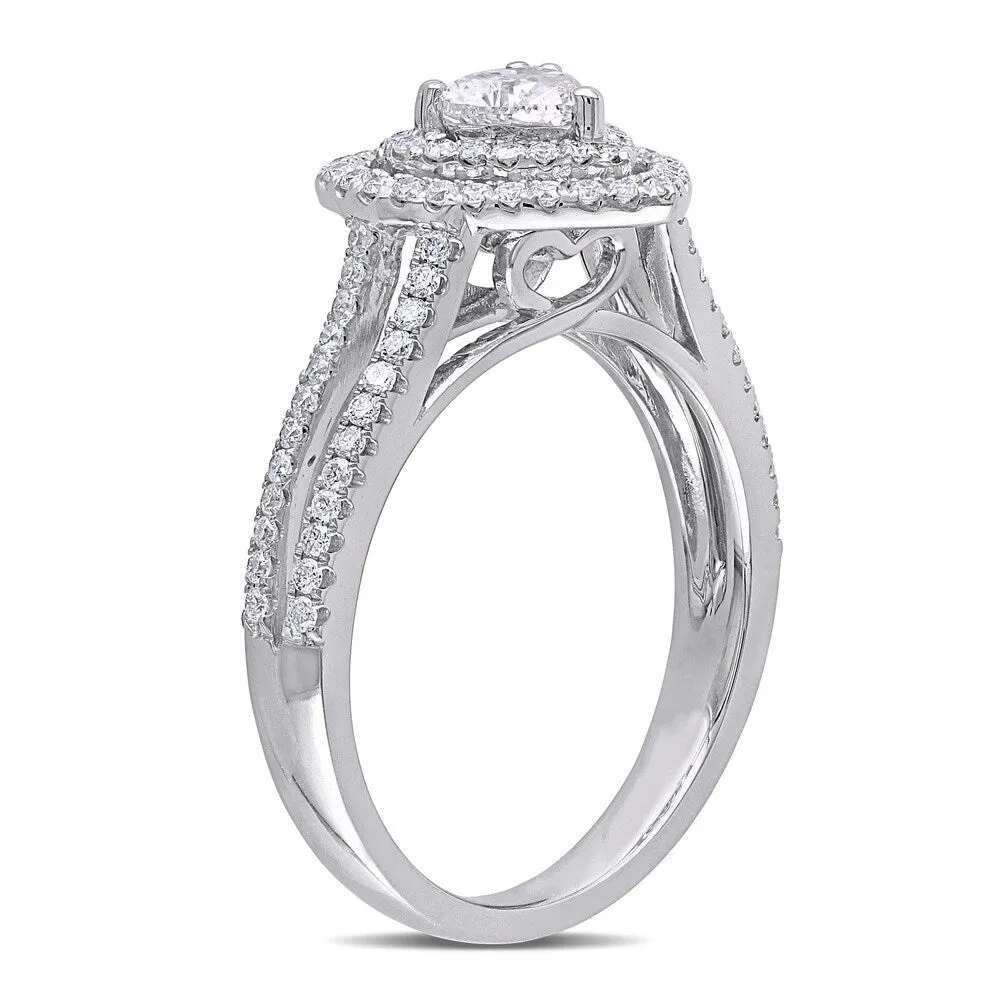 Miadora Signature Collection 14k White Gold 3/4ct TDW IGL-certified Diamond Heart Engagement Ring (G sold by Zulily product image thumbnail 2