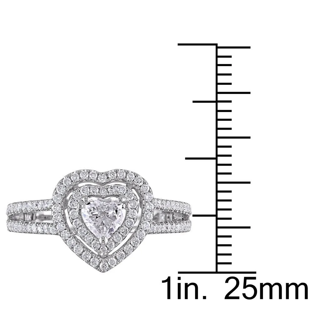Miadora Signature Collection 14k White Gold 3/4ct TDW IGL-certified Diamond Heart Engagement Ring (G sold by Zulily product image thumbnail 3